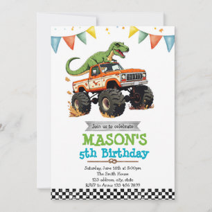 Dinosaur camion monstre Invitation