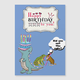 Dinosaur Card /Funny birthday card/ Magnetkarte