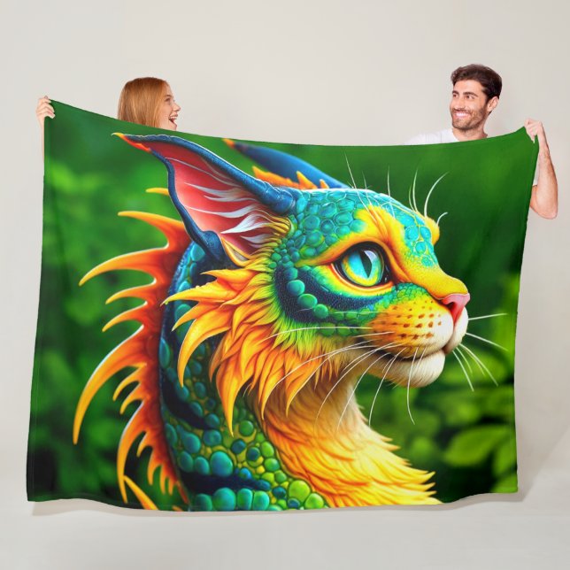 Dinosaur Cat Fleecedecke (Beispiel)