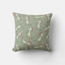 Dinosaur Christmas Boy Santa Claus Dino T-Rex Sage Kissen