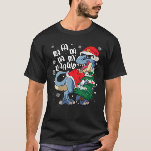 Dinosaur Christmas Fa Ra Ra Rawr T Rex Santa Chris T-Shirt