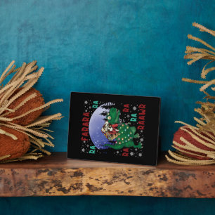 Dinosaur Christmas Fotoplatte