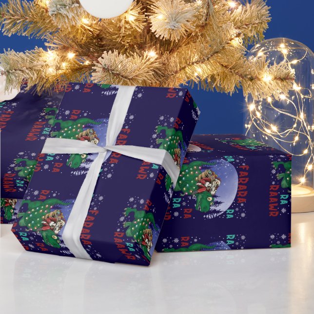 Dinosaur Christmas Geschenkpapier (Feiertage)