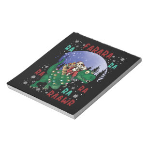 Dinosaur Christmas Santa Claus Notizblock