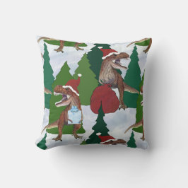 Dinosaur Christmas T-Rex Santa Kissen