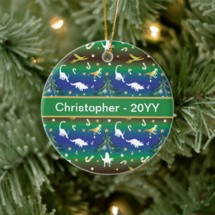 Dinosaur Christmas Tree Keramik Ornament