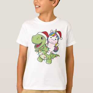 Dinosaur Christmas Unicorn Winter T-Rex Dino T-Shirt
