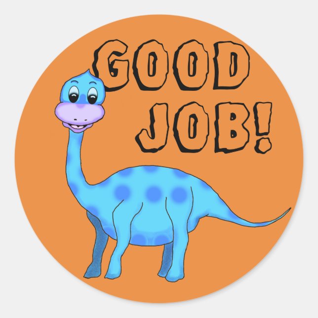 Dinosaur Classic Round Sticker (Vorderseite)