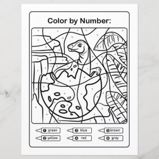 Dinosaur Coloriage Page par numéro - Baby Dino Egg