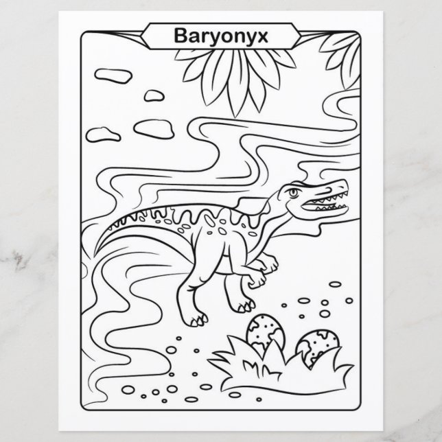 Dinosaur Coloring Page - Baryonyx (Vorderseite)