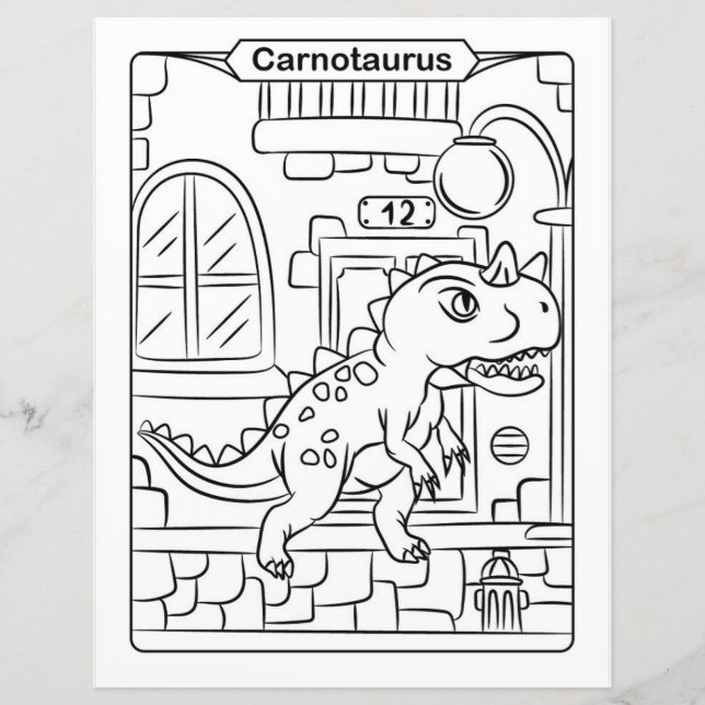 Dinosaur Coloring Page - Carnotaurus (Vorderseite)