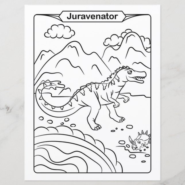 Dinosaur Coloring Page - Juravenator (Vorderseite)