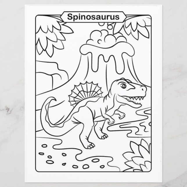 Dinosaur Coloring Page - Spinosaurus (Vorderseite)