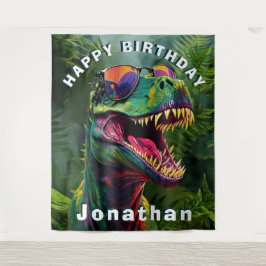 Dinosaur Coo l T Rex Jungle Geburtstagsgrundierung Wandteppich