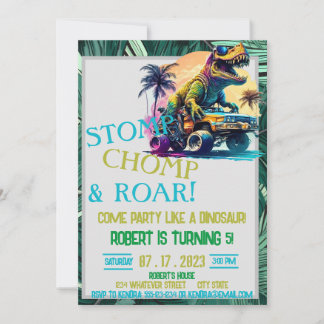 Dinosaur Custom Kindergeburtstag Einladung