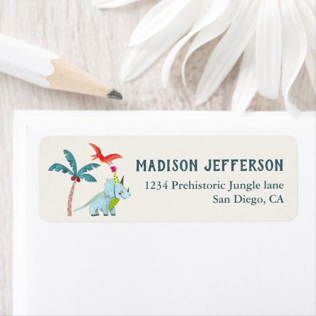 Dinosaur Cute Dino baby shower étiquette (En situation)