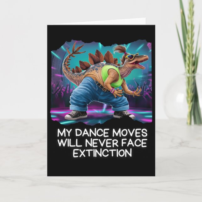 Dinosaur Dance Funny Dancing Dino  Karte (Vorderseite)