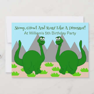 Dinosaur Design Children's Birthday Party Einladung