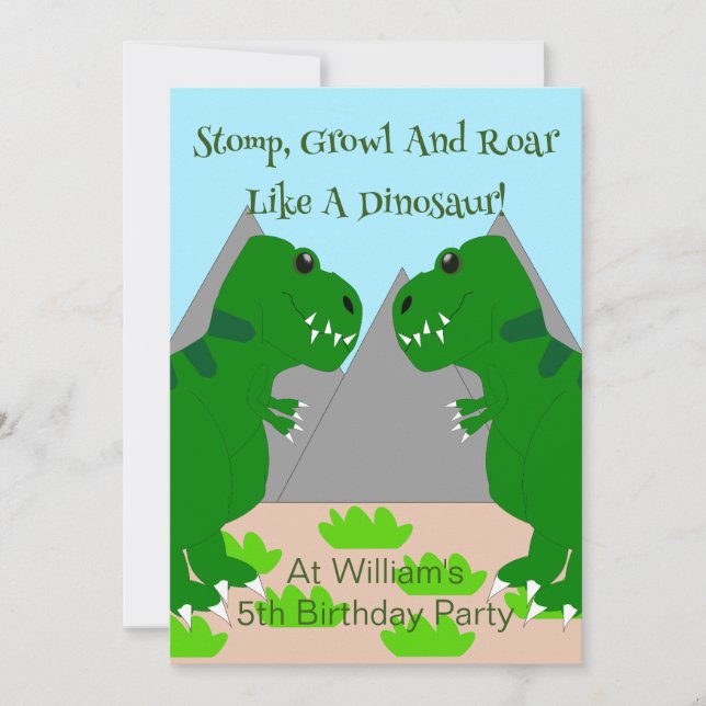 Dinosaur Design Children's Birthday Party Einladung (Vorderseite)