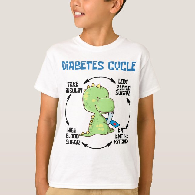 Dinosaur-Diabetes-Zyklus T-Shirt (Vorderseite)