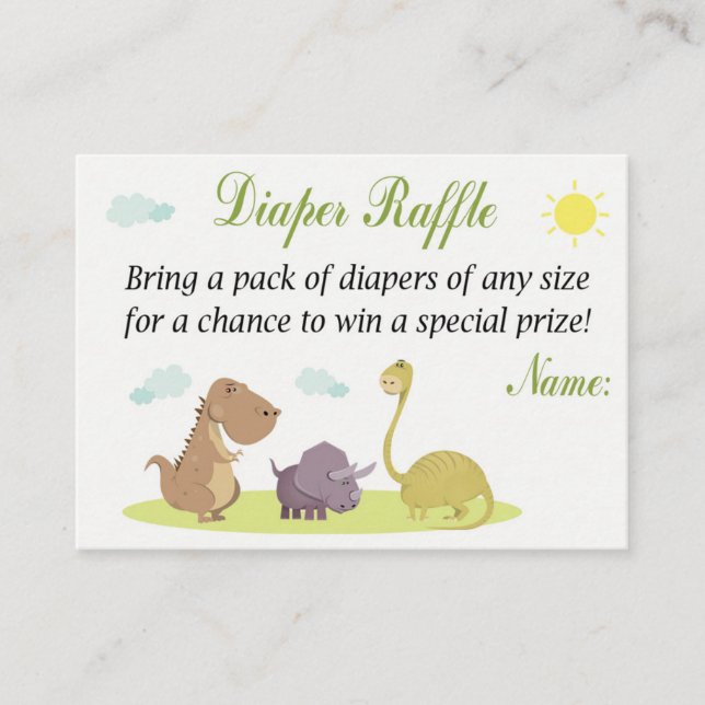 Dinosaur Diaper Raffle Tickets (Vorderseite)