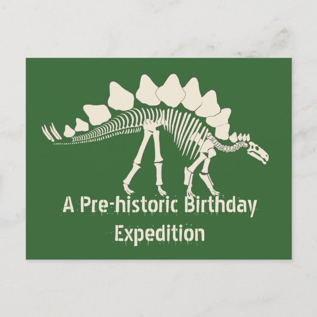 Dinosaur Dig Birthday Adventure Einladungspostkarte (Vorderseite)