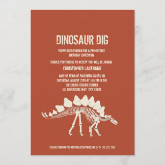 Dinosaur Dig Birthday Einladung