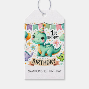 Dinosaur Dino 1. Geburtstags-Party Geschenkanhänger