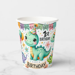 Dinosaur Dino 1. Geburtstags-Party Pappbecher