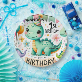 Dinosaur Dino 1. Geburtstags-Party Pappteller
