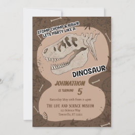 Dinosaur Dino Fossil Geburtstagsparty Einladung