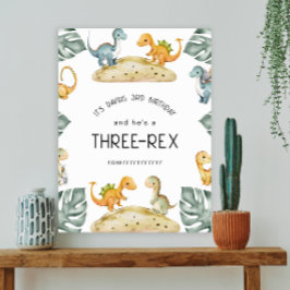 Dinosaur Dritter Geburtstag Drei-Rex-Party Poster