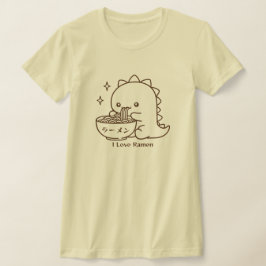 Dinosaur Eating Ramen Noodles Personalisiert Kawai T-Shirt
