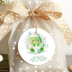 Dinosaur Ei Süße Wasserfarbe Junge Baby Shower Geschenkanhänger