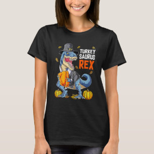 Dinosaur Erntedankfest Jungen Truthahn Saurus Rex T-Shirt