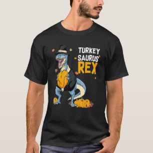 Dinosaur Erntedankfest Jungen Truthahn Saurus Rex  T-Shirt