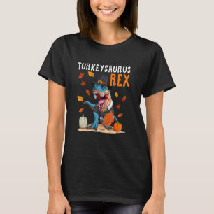 Dinosaur Erntedankfest Jungen Truthahn Saurus rex T-Shirt