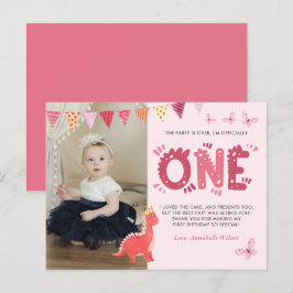 Dinosaur Erstes Geburtstags-Foto Vielen Dank Postkarte