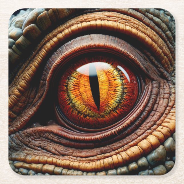 Dinosaur Eye Rechteckiger Pappuntersetzer (Vorderseite)