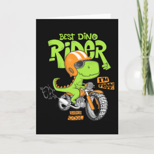 Dinosaur fährt Motorrad Karte