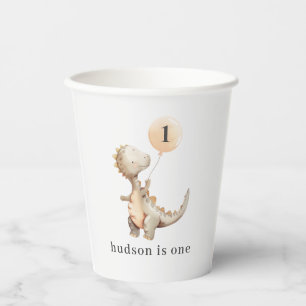 Dinosaur First Birthday Balloon Pappbecher