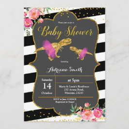 Dinosaur Floral Baby Dusche Einladung