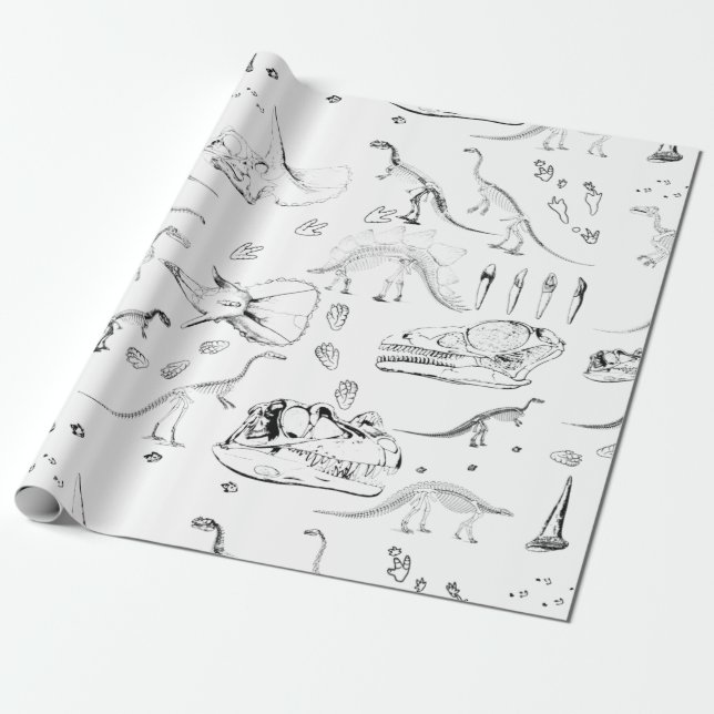 Dinosaur Fossil Bones Pattern Geschenkpapier (Ungerollt)