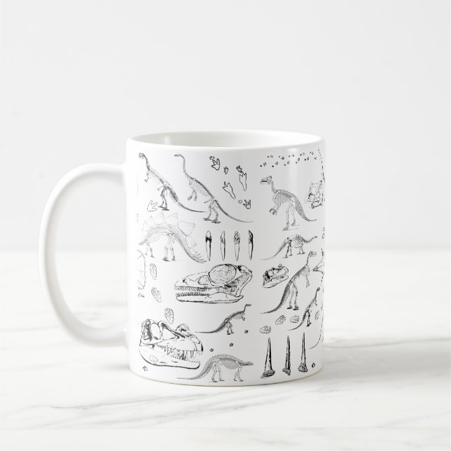 Dinosaur Fossil Bones Pattern Kaffeetasse (Links)