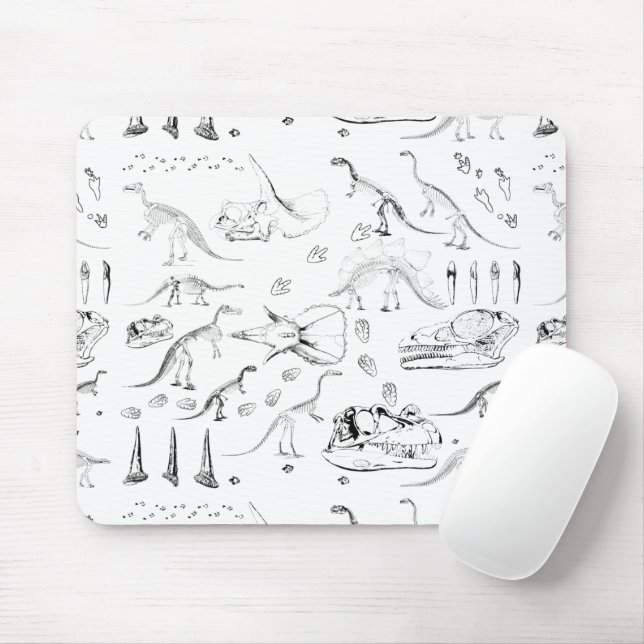 Dinosaur Fossil Bones Pattern Mousepad (Mit Mouse)