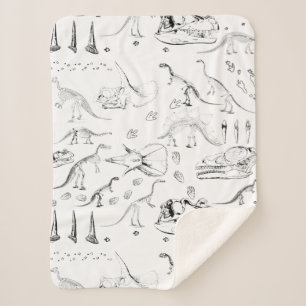 Dinosaur Fossil Bones Pattern Sherpadecke