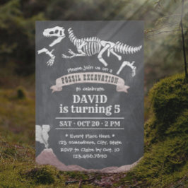 Dinosaur Fossil Grabungswand Geburtstag Einladung