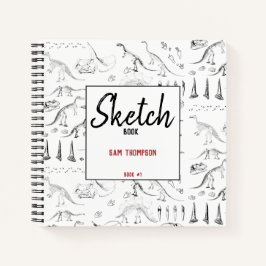 Dinosaur Fossil Knochen Muster Kids Sketchbook Notizbuch