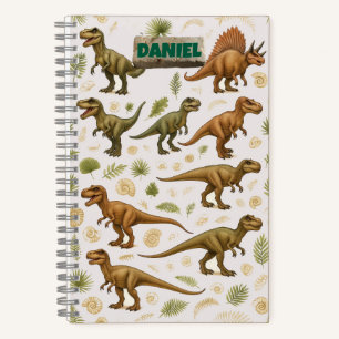 Dinosaur Fossil und Fern-Notebook Notizbuch
