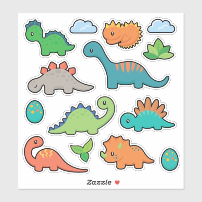Dinosaur Fun Vinyl Aufkleber (Blatt)